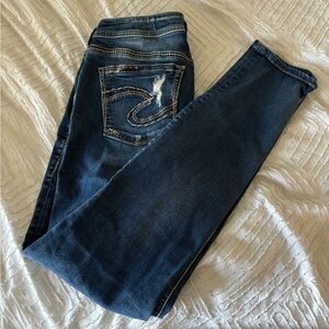 Silver jeans dark wash skinny jeans